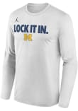 Main image for Mens Michigan Wolverines White Nike Basketball Postseason Bench Long Sleeve T-Shirt