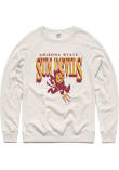 Main image for Mens Arizona State Sun Devils White Charlie Hustle Flat Name Mascot Stack Fashion Sweatshirt