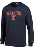 Main image for Mens Illinois Fighting Illini Navy Blue Champion Mom Script Jersey Tee