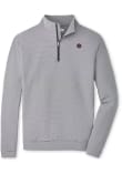 Main image for Mens Ohio State Buckeyes Scarlet Red Peter Millar Perth Sugar Stripe Red Buckeye Qtr Zip Pullover