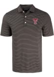 Main image for Mens Texas Tech Red Raiders Black Cutter and Buck Fine Line Stripe Short Sleeve Polo Shirt