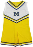 Main image for Girls Michigan Wolverines Yellow Little King V-Front Tackle Twill Cheer Dress Set