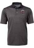 Main image for Mens Texas Tech Red Raiders Black Cutter and Buck Virtue Micro Stripe Short Sleeve Polo Shirt