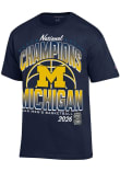 Main image for Michigan Wolverines Navy Blue Champion 2026 Men's Basketball National Champions Short Sleeve T Shi..
