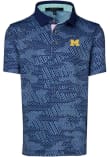 Main image for Youth Michigan Wolverines Navy Blue Greyson Icon Camo Short Sleeve Polo Shirt