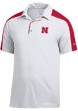 Main image for Mens Nebraska Cornhuskers White Champion Colorblocked Short Sleeve Polo Shirt