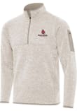 Main image for Mens Ball State Cardinals Oatmeal Antigua Fortune Qtr Zip Pullover