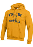 Main image for Mens Toledo Rockets Gold Champion Softball Icon Powerblend Hooded Sweatshirt