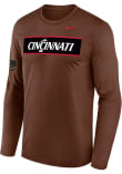 Main image for Mens Cincinnati Bearcats Brown Nike Military Appreciation Legend Long Sleeve T-Shirt
