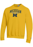 Main image for Mens Michigan Wolverines Yellow Champion Grandma Script Powerblend Crew Sweatshirt