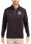 Main image for Mens Indiana Hoosiers Black Cutter and Buck 2025 CFP National Champions Adapt Eco Qtr Zip