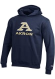 Main image for Youth Akron Zips Navy Blue Champion Powerblend Long Sleeve Hooded Sweatshirt