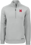 Main image for Mens Nebraska Cornhuskers Ash Cutter and Buck Roam Qtr Zip Pullover