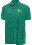 Main image for Mens Michigan Wolverines Green Antigua Luckey Run Short Sleeve Polo Shirt