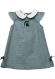 Main image for Baby Girls Michigan State Spartans Green Vive La Fete Gingham Short Sleeve Dress