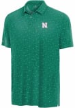 Main image for Mens Nebraska Cornhuskers Green Antigua Luckey Run Short Sleeve Polo Shirt