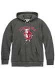 Main image for Mens Indiana Hoosiers Black Rally Triblend Arch Mascot Long Sleeve Fashion Hood