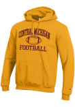 Main image for Mens Central Michigan Chippewas Gold Champion Football Icon Powerblend Hooded Sweatshirt