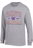 Main image for Mens Washington Huskies Grey Champion Est. Date Grandma Jersey Tee
