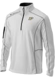 Main image for Mens Purdue Boilermakers White Columbia Heat Seal Omni Wick Shotgun Qtr Zip Pullover