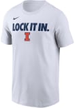 Main image for Illinois Fighting Illini White Nike Basketball Postseason Bench Short Sleeve T Shirt