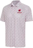 Main image for Mens Wisconsin Badgers White Antigua Hero Short Sleeve Polo Shirt