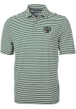 Main image for Mens Ohio Bobcats Green Cutter and Buck Virtue Stripe Pique Short Sleeve Polo Shirt