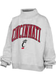 Main image for Womens Cincinnati Bearcats Ash Pressbox Lingo Mock Neck Crew Sweatshirt