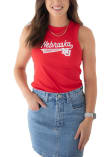 Main image for Womens Nebraska Cornhuskers Red Gameday Social Swash Era Tank Top