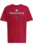 Main image for Texas Tech Red Raiders Red Adidas Primary Logo Wordmark Short Sleeve T Shirt