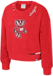 Main image for Girls Wisconsin Badgers Red Colosseum Just a Minute Long Sleeve Crew Sweatshirt