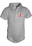 Main image for Baby Charcoal Illinois Fighting Illini Carson Striped Short Sleeve One Piece Polo