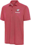 Main image for Mens Wisconsin Badgers Red Antigua Trickle Short Sleeve Polo Shirt