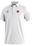 Main image for Mens Miami RedHawks White Adidas Heat Seal Stadium Coaches Short Sleeve Polo Shirt