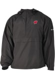 Main image for Mens Wisconsin Badgers Black Columbia Heat Seal Prodigy Qtr Zip Pullover