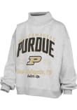 Main image for Womens Purdue Boilermakers Ash Pressbox Lingo Mock Neck Crew Sweatshirt
