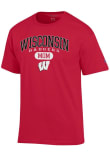Main image for Wisconsin Badgers Red Champion Pill Box Mom Jersey Short Sleeve T Shirt