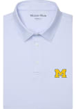 Main image for Mens Michigan Wolverines Light Blue Mizzen+Main Versa Stripe Short Sleeve Fashion Polo