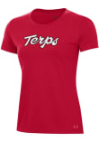 Main image for Maryland Terrapins Red Under Armour Metallic Script Short Sleeve T-Shirt