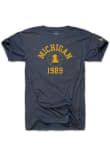 Main image for Michigan Wolverines Navy Blue The Mitten State 80s Basketball Short Sleeve Fashion T Shirt