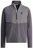 Main image for Mens Michigan State Spartans Dark Grey Zero Restriction Hex Qtr Zip Pullover