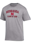 Main image for Nebraska Cornhuskers Grey Champion Font Class of 2028 Jersey Short Sleeve T Shirt