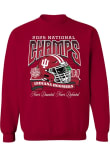 Main image for Mens Indiana Hoosiers Red Something Inked 2025 CFP National Champions Ribbon Crew Sweatshirt