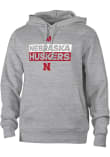 Main image for Mens Nebraska Cornhuskers Grey Adidas Heat Seal Fleece Hooded Sweatshirt