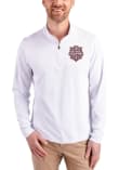 Main image for Mens Indiana Hoosiers White Cutter and Buck 2025 CFP National Champions Virtue Eco Pique Qtr Zip P..