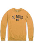 Main image for Mens Michigan Wolverines Yellow The Mitten State Go Blue Crew Sweatshirt
