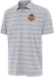 Main image for Mens Western Michigan Broncos Ash Antigua 2025 Hockey National Champions Tunnel Short Sleeve Polo..