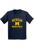 Main image for Youth Navy Blue Michigan Wolverines Arched Logo Basketball Short Sleeve T-Shirt