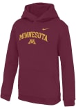 Main image for Youth Minnesota Golden Gophers Maroon Nike Arched Wordmark Long Sleeve Hooded Sweatshirt