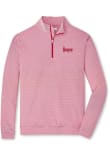 Main image for Mens Nebraska Cornhuskers Red Peter Millar Perth Sugar Stripe Qtr Zip Pullover